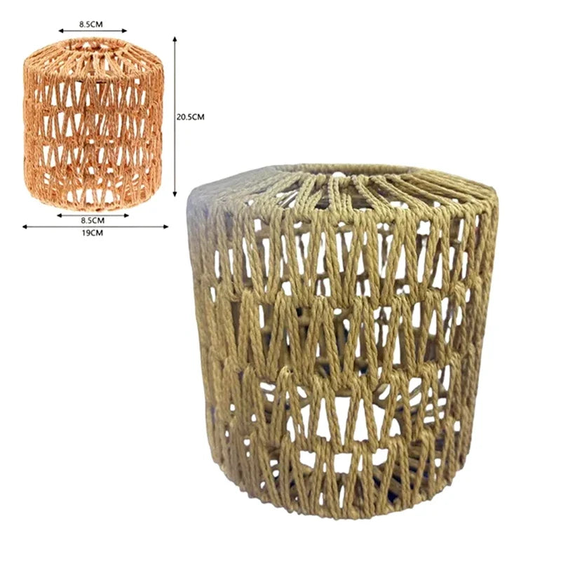 1 Piece Vintage Hanging Lampshade Handmade Woven Lamp Shade For Living Room Bedroom Hotel Simulated Rattan Light FixtureHot