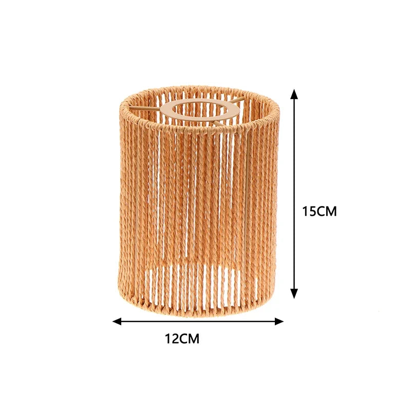 1 Piece Vintage Hanging Lampshade Handmade Woven Lamp Shade For Living Room Bedroom Hotel Simulated Rattan Light FixtureHot