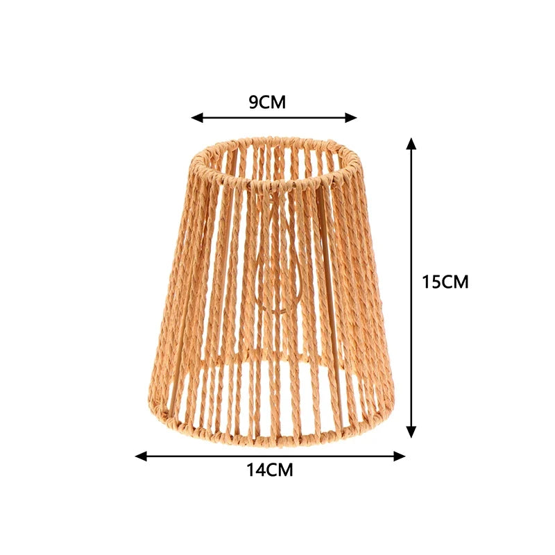 1 Piece Vintage Hanging Lampshade Handmade Woven Lamp Shade For Living Room Bedroom Hotel Simulated Rattan Light FixtureHot