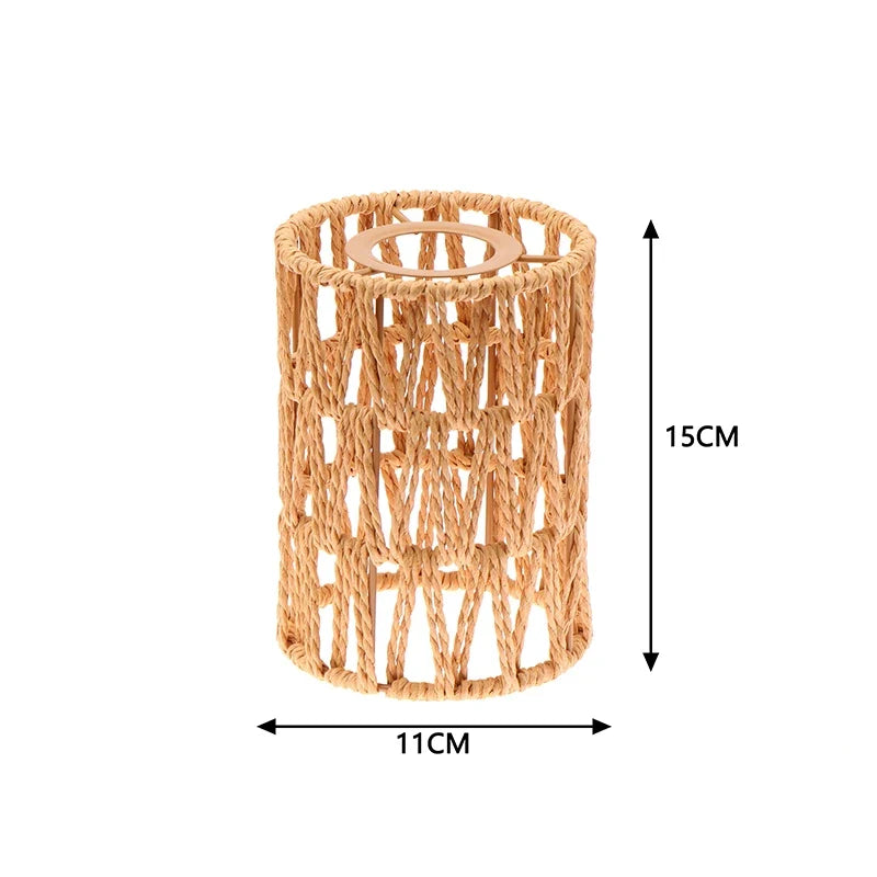 1 Piece Vintage Hanging Lampshade Handmade Woven Lamp Shade For Living Room Bedroom Hotel Simulated Rattan Light FixtureHot