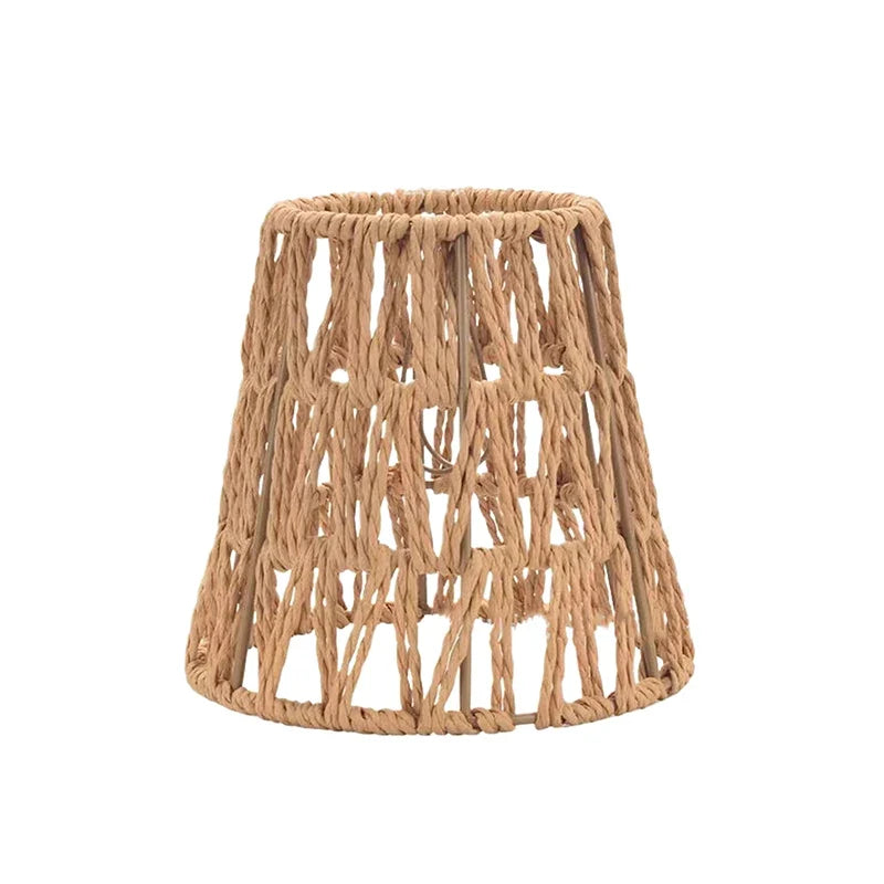 1 Piece Vintage Hanging Lampshade Handmade Woven Lamp Shade For Living Room Bedroom Hotel Simulated Rattan Light FixtureHot