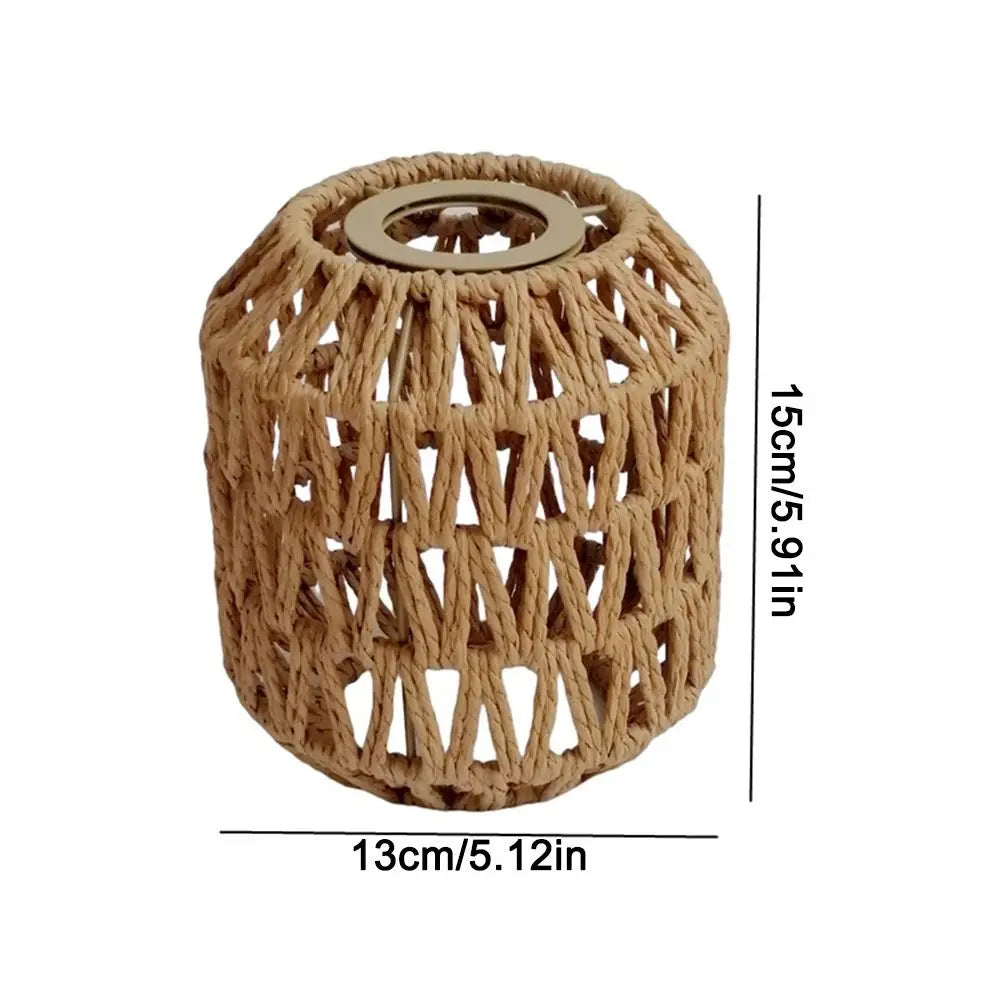 New 13*15cm Pendant Lamp Shade Bohemian Style Home Decor Light Cover Handwoven Ceiling Lamp Woven Lampshade