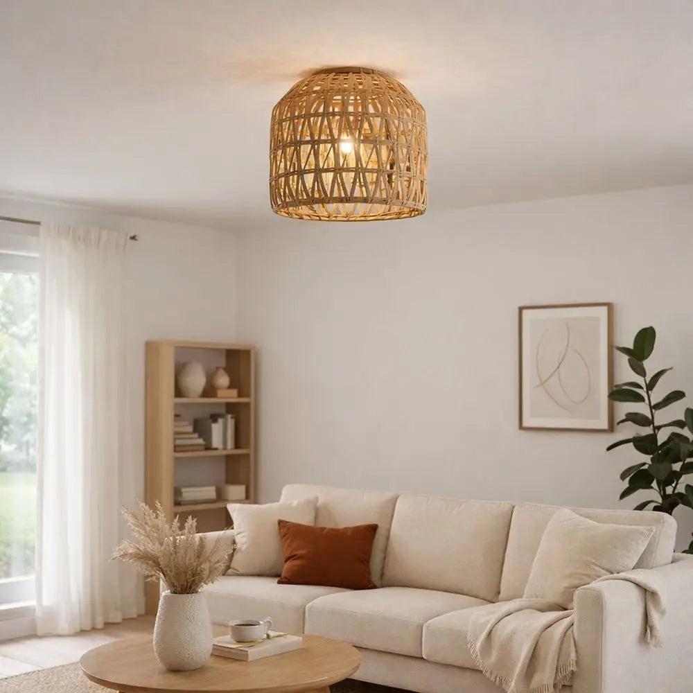 New 13*15cm Pendant Lamp Shade Bohemian Style Home Decor Light Cover Handwoven Ceiling Lamp Woven Lampshade